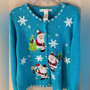 Santa Carly St Claire Santa  Sz LP Santa  Cardigan  Sweater